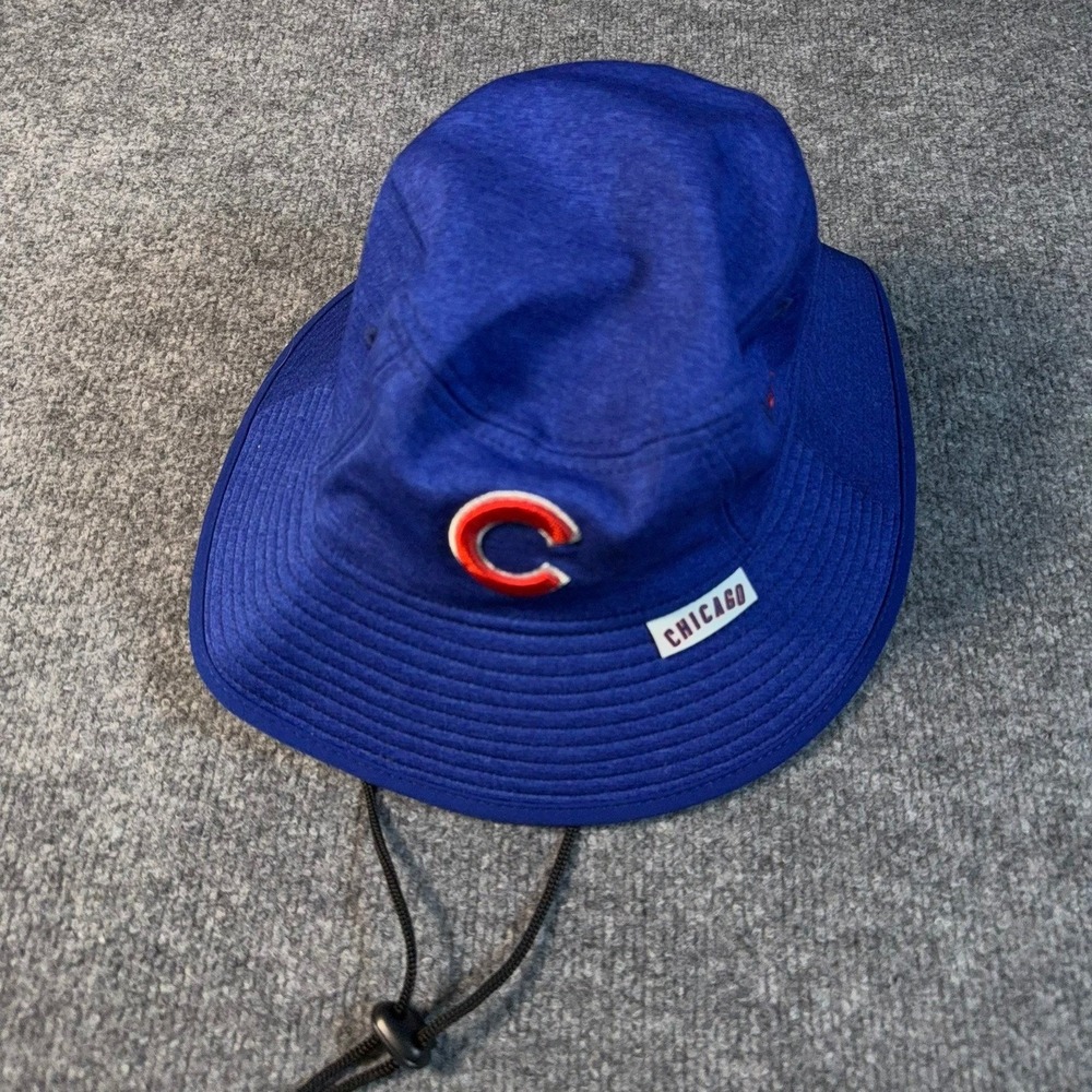 New Era Chicago Cubs MLB Bucket Hat Blue Adjustable Chin Strap One Size OSFM